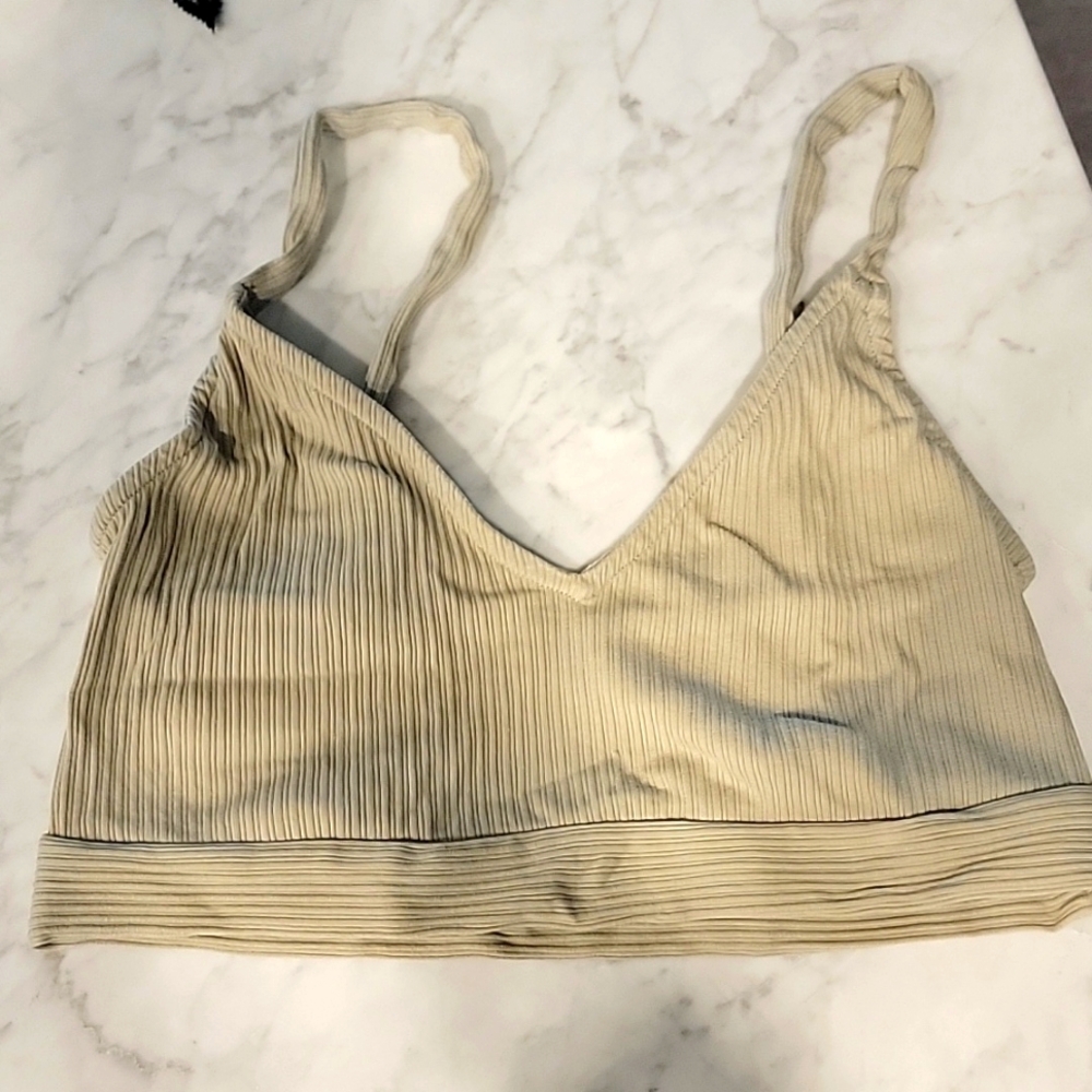 Revolve Privacy Please Cropped sage Cami Top Ribbed